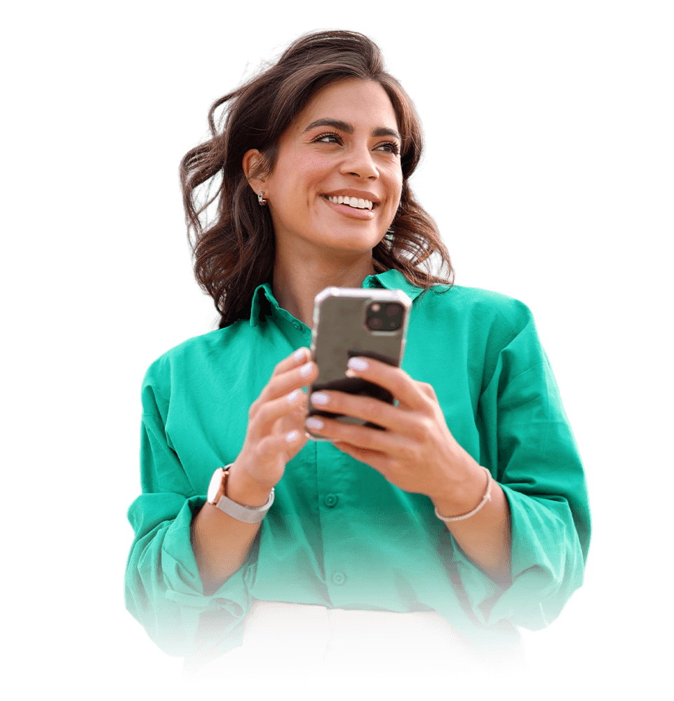 Happy Woman using phone