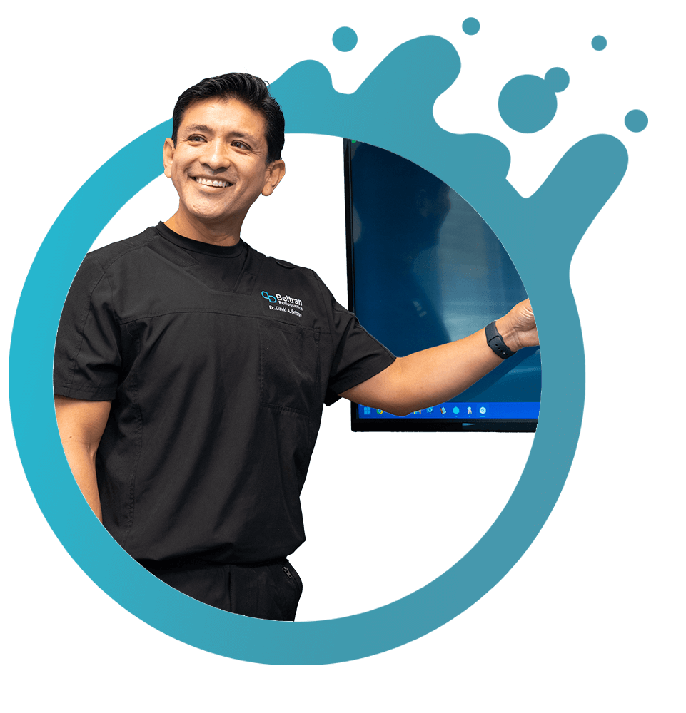 Dental Implants Dentist Showing Xrays to Patient